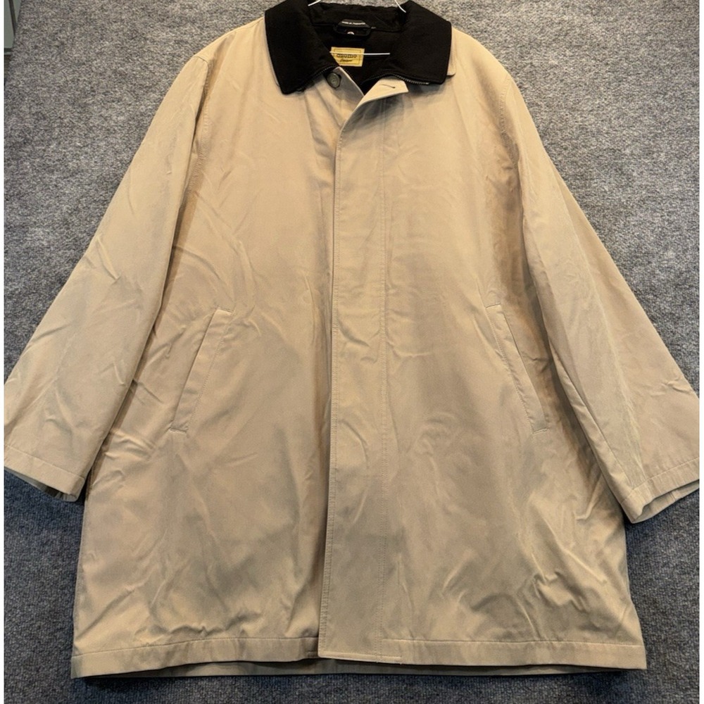 Men's 2XL Beige Car Coat Removable Quilted Liner Duomo Couture Overcoat